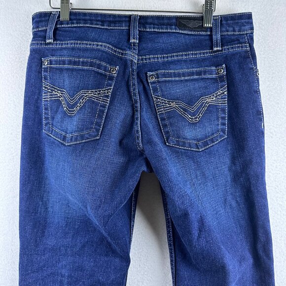 Harley Davidson Jeans Womens 8 Western Biker Moto Y2K Grunge Rockabilly Denim - Picture 9 of 12